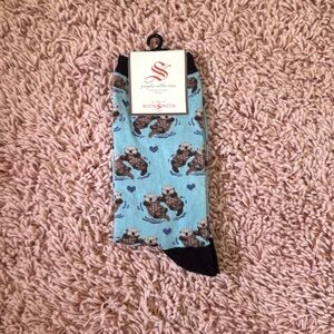 Blue otter socks